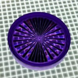 1-3/16" Round Transparent Starburst Purple Playfield Insert