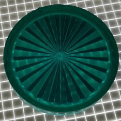 1-3/16" Round Transparent Starburst Teal Playfield Insert