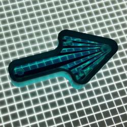 1-1/2" x 13/16" Arrow Transparent Starburst Teal Playfield Insert