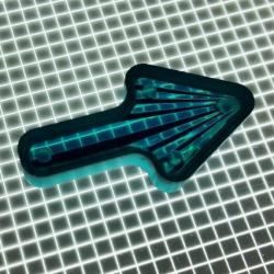 1-1/2" x 13/16" Arrow Transparent Starburst Teal Playfield Insert