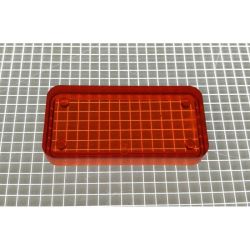 1-1/2" x 3/4" Rectangle Transparent Plain Amber Playfield Insert
