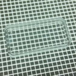 1-1/2" x 3/4" Rectangle Transparent Plain Clear Playfield Insert