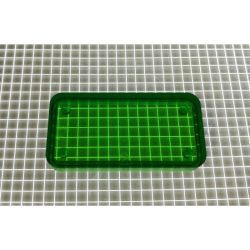 1-1/2" x 3/4" Rectangle Transparent Plain Green Playfield Insert