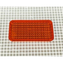 1-1/2" x 3/4" Rectangle Transparent Stippled Amber Playfield Insert