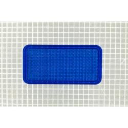 1-1/2" x 3/4" Rectangle Transparent Stippled Blue Playfield Insert