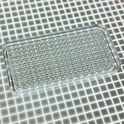 1-1/2" x 3/4" Rectangle Transparent Stippled Clear Playfield Insert