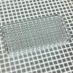 1-1/2" x 3/4" Rectangle Transparent Stippled Clear Playfield Insert