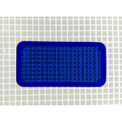 1-1/2" x 3/4" Rectangle Transparent Stippled Dark Blue Playfield Insert