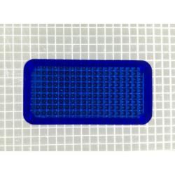 1-1/2" x 3/4" Rectangle Transparent Stippled Dark Blue Playfield Insert
