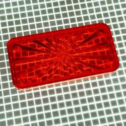 1-1/2" x 3/4" Rectangle Transparent Starburst Amber Playfield Insert