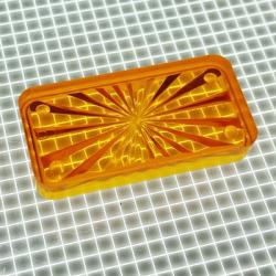 1-1/2" x 3/4" Rectangle Transparent Starburst Orange Playfield Insert