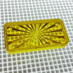1-1/2" x 3/4" Rectangle Transparent Starburst Yellow Playfield Insert