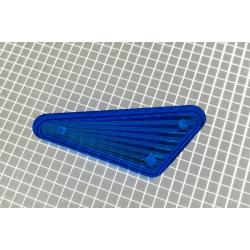 1-1/2" x 3/4" Obtuse Triangle Transparent Starburst Blue Playfield Insert