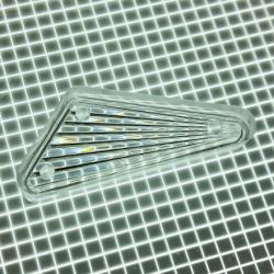 1-1/2" x 3/4" Obtuse Triangle Transparent Starburst Clear Playfield Insert
