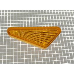 1-1/2" x 3/4" Obtuse Triangle Transparent Starburst Orange Playfield Insert
