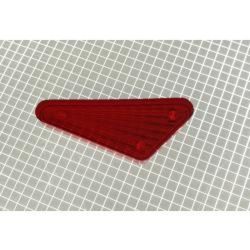 1-1/2" x 3/4" Obtuse Triangle Transparent Starburst Red Playfield Insert