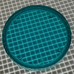 1-1/2" Round Transparent Plain Teal Playfield Insert