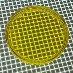 1-1/2" Round Transparent Plain Yellow Playfield Insert