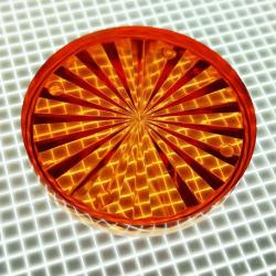 1-1/2" Round Transparent Starburst Amber Playfield Insert