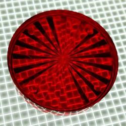 1-1/2" Round Transparent Starburst Red Playfield Insert