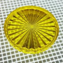 1-1/2" Round Transparent Starburst Yellow Playfield Insert