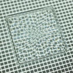 1-1/2" Square Transparent Starburst Clear Playfield Insert