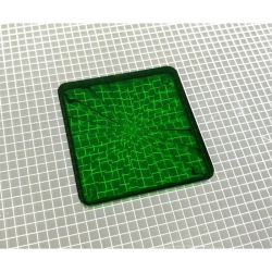 1-1/2" Square Transparent Starburst Green Playfield Insert