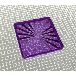 1-1/2" Square Transparent Starburst Purple Playfield Insert