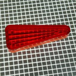 1-1/2" x 5/8" Triangle Transparent Starburst Amber Playfield Insert