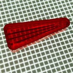 1-1/2" x 5/8" Triangle Transparent Starburst Red Playfield Insert