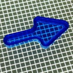 1-1/2" x 3/4" Thin Arrow Transparent Plain Dark Blue Playfield Insert