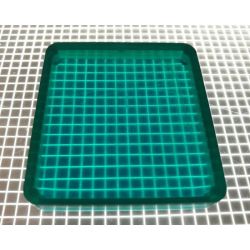 1-5/8" x 1-1/2" Rectangle Transparent Plain Teal Playfield Insert
