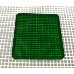 1-5/8" x 1-1/2" Rectangle Transparent Stippled Green Playfield Insert