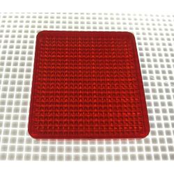 1-5/8" x 1-1/2" Rectangle Transparent Stippled Red Playfield Insert