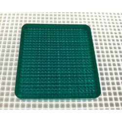 1-5/8" x 1-1/2" Rectangle Transparent Stippled Teal Playfield Insert