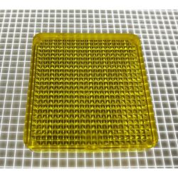 1-5/8" x 1-1/2" Rectangle Transparent Stippled Yellow Playfield Insert