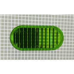1-5/8" x 3/4" Oval Transparent Ribbed Lime Green Playfield Insert