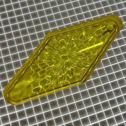 1-3/4" x 3/4" Diamond Transparent Starburst Yellow Playfield Insert