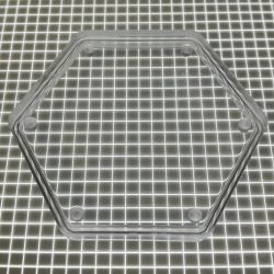 1-3/4" Hexagon Transparent Plain Clear Playfield Insert
