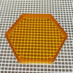 1-3/4" Hexagon Transparent Plain Orange Playfield Insert