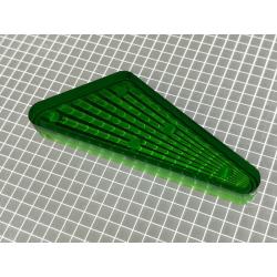 1-13/16" x 15/16" Obtuse Triangle Transparent Starburst Green Playfield Insert