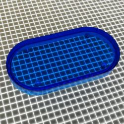 2" x 1" Oval Transparent Plain Blue Playfield Insert