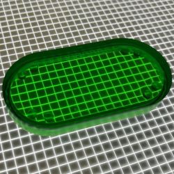 2" x 1" Oval Transparent Plain Green Playfield Insert