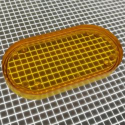 2" x 1" Oval Transparent Plain Orange Playfield Insert