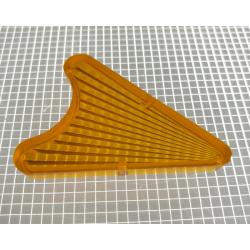 2" x 1-9/16" Arrowhead Transparent Starburst Orange Playfield Insert