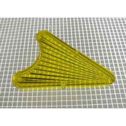 2" x 1-9/16" Arrowhead Transparent Starburst Yellow Playfield Insert