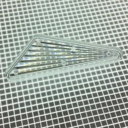 2-1/8" x 1-1/32" Obtuse Triangle Transparent Starburst Clear Playfield Insert
