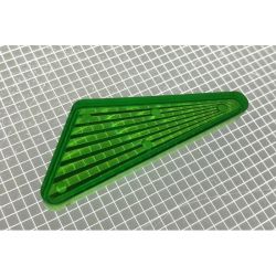 2-1/8" x 1-1/32" Obtuse Triangle Transparent Starburst Lime Green Playfield Insert