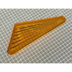 2-1/8" x 1-1/32" Obtuse Triangle Transparent Starburst Orange Playfield Insert