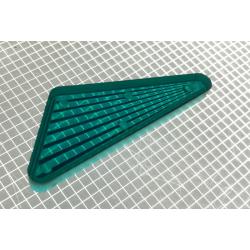 2-1/8" x 1-1/32" Obtuse Triangle Transparent Starburst Teal Playfield Insert